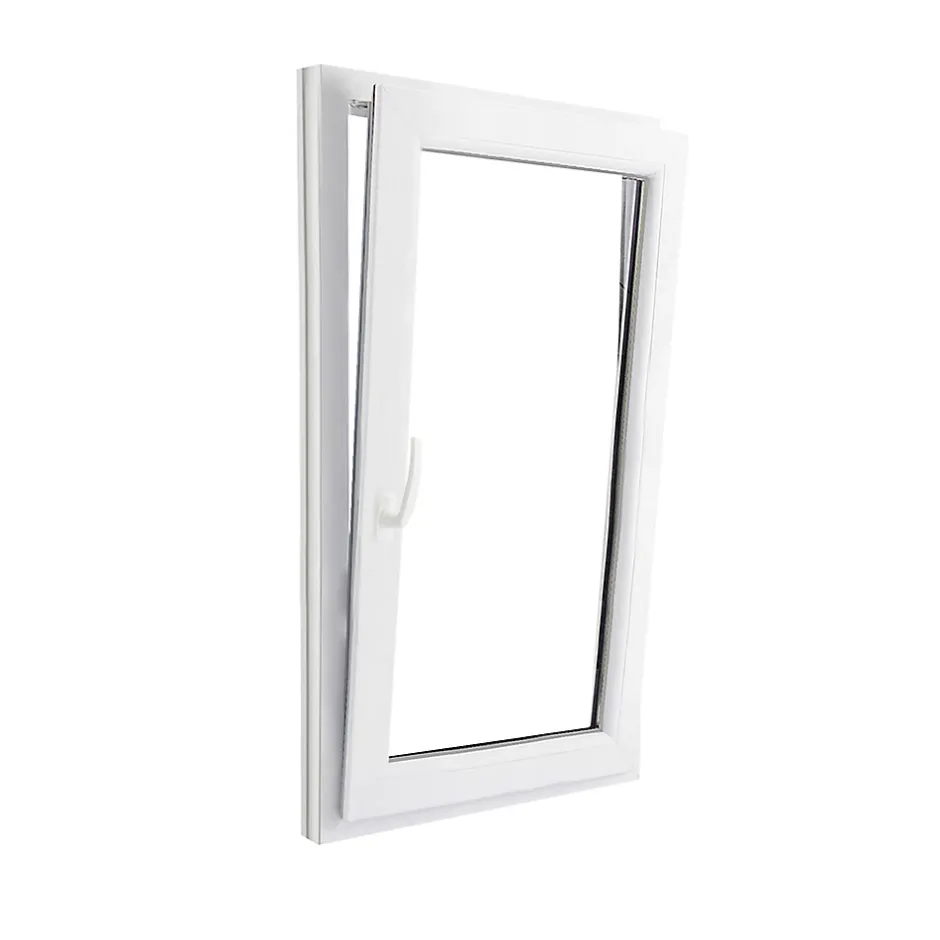 Fenêtre 1 vantail oscillo-battante, tirant droit double vitrage en PVC blanc l.85 x H.138 cm-GoodHome Clearance