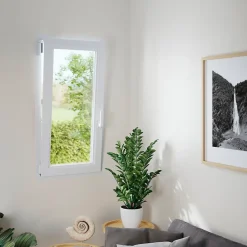 Fenêtre 1 vantail oscillo-battante, tirant gauche double vitrage en PVC blanc l.45 x H.68 cm-GoodHome Clearance