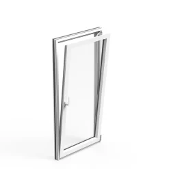 Fenêtre 1 vantail oscillo-battante, tirant droit double vitrage en aluminium blanc l.43 x H.47 cm-GoodHome Best