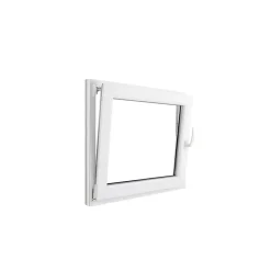 GoodHome Fenêtre 1 vantail oscillo-battante, tirant gauche double vitrage en PVC blanc l.85 x H.78 cm