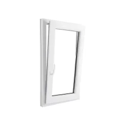 Fenêtre 1 vantail oscillo-battante, tirant droit double vitrage en PVC blanc l.65 x H.118 cm-GoodHome Discount