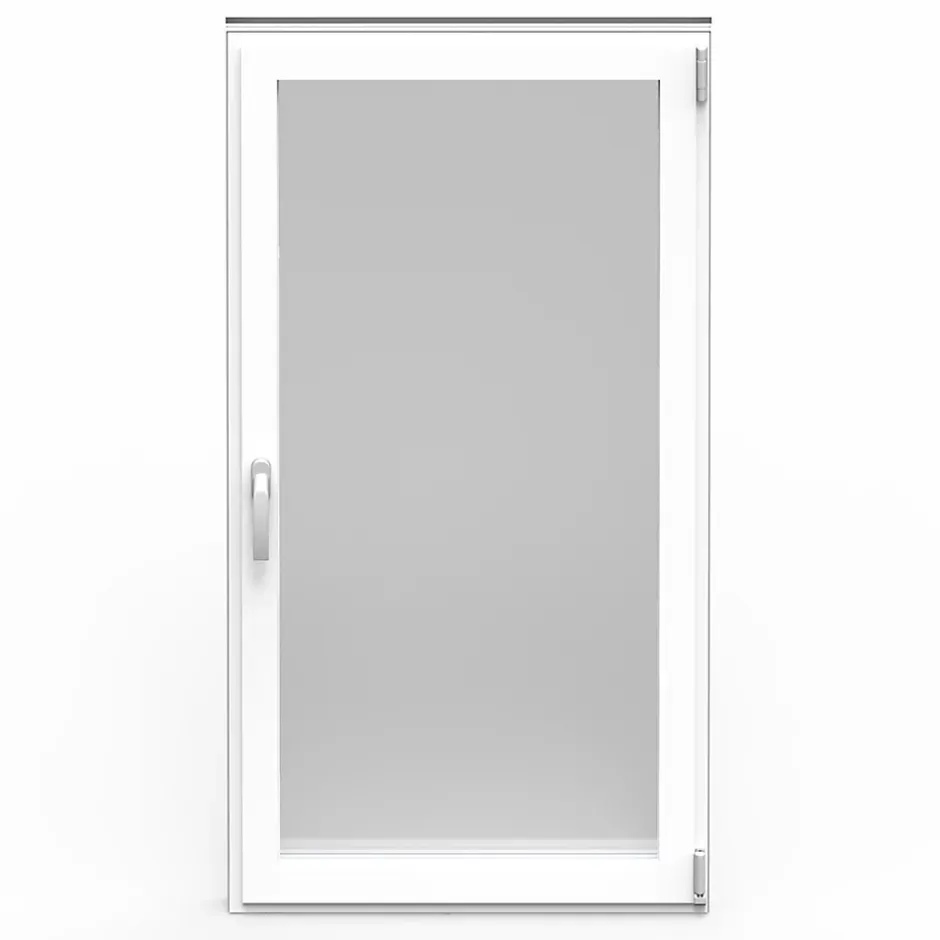 Fenêtre 1 vantail oscillo-battante, tirant droit double vitrage en aluminium blanc l.63 x H.77 cm-GoodHome Hot