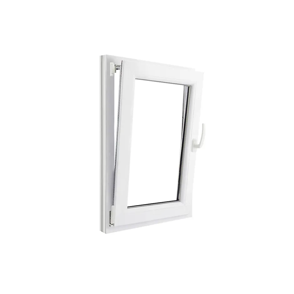 Fenêtre 1 vantail oscillo-battante, tirant gauche double vitrage en PVC blanc l.65 x H.98 cm-GoodHome Sale