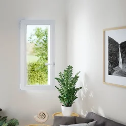 Fenêtre 1 vantail oscillo-battante, tirant gauche double vitrage en PVC blanc l.65 x H.108 cm-GoodHome Clearance