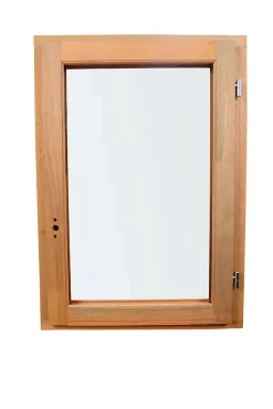 GoodHome Fenêtre 1 vantail tirant droit double vitrage en bois marron l.65 x H.62,8 cm