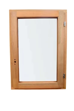 GoodHome Fenêtre 1 vantail tirant droit double vitrage en bois marron l.45 x H.47,8 cm