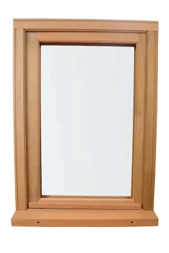 GoodHome Fenêtre 1 vantail tirant droit double vitrage en bois marron l.45 x H.47,8 cm