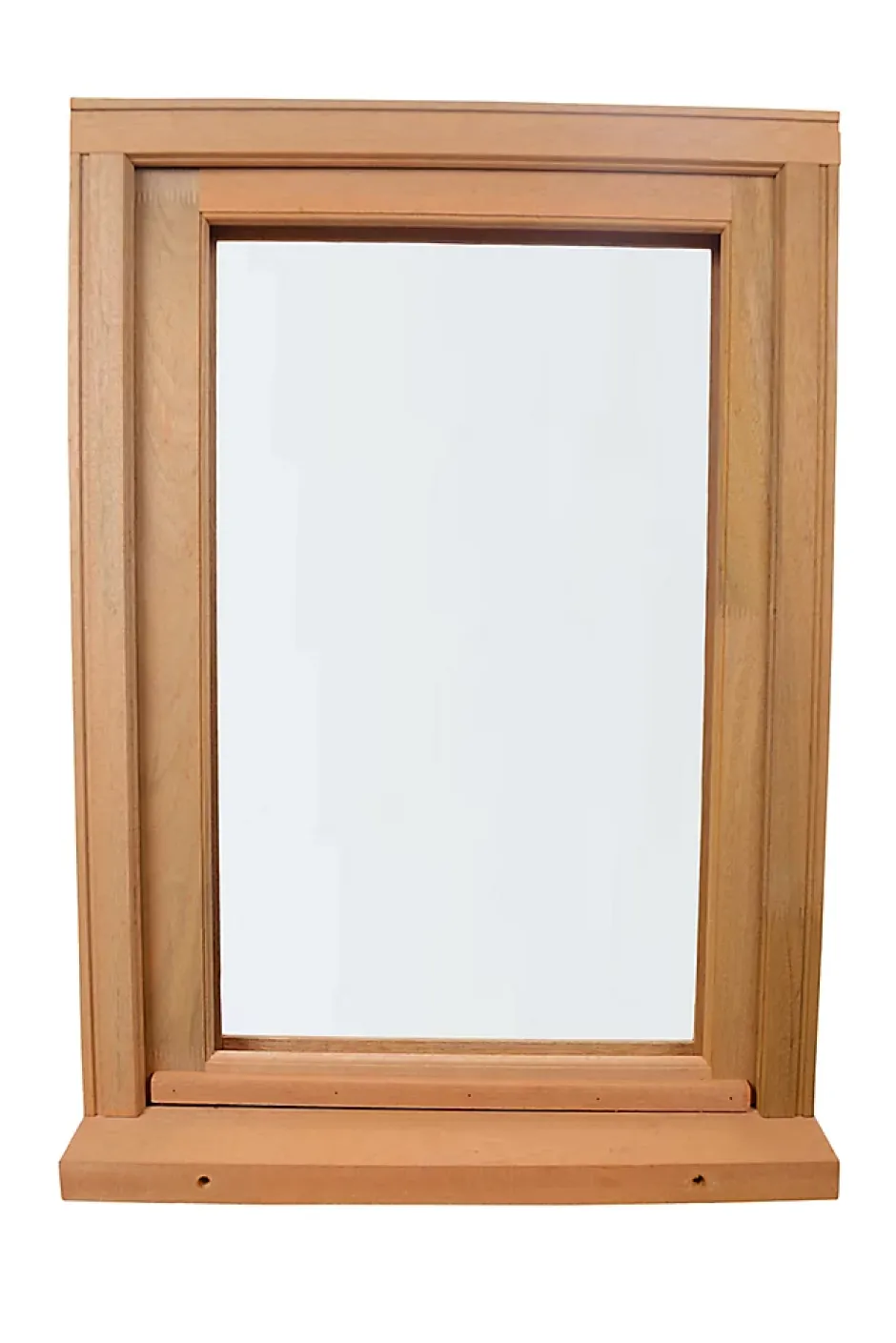 GoodHome Fenêtre 1 vantail tirant droit double vitrage en bois marron l.45 x H.47,8 cm