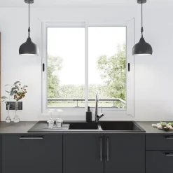 GoodHome Fenêtre 2 vantaux coulissante double vitrage en aluminium blanc l.103 x H.122 cm