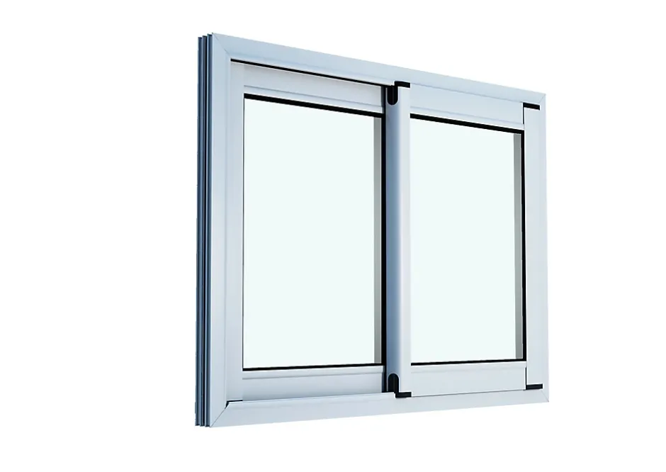 Fenêtre 2 vantaux coulissante double vitrage en aluminium blanc l.103 x H.77 cm-GoodHome Outlet