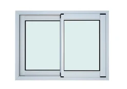 Fenêtre 2 vantaux coulissante double vitrage en aluminium blanc l.123 x H.77 cm-GoodHome Online