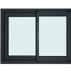 Fenêtre 2 vantaux coulissante double vitrage en aluminium gris l.123 x H.77 cm-GoodHome New