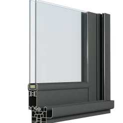 Fenêtre 2 vantaux coulissante double vitrage en aluminium gris l.123 x H.77 cm-GoodHome New