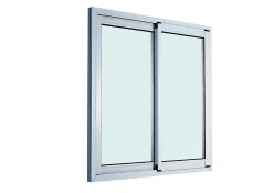 GoodHome Fenêtre 2 vantaux coulissante double vitrage en aluminium blanc l.143 x H.137 cm