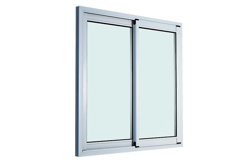GoodHome Fenêtre 2 vantaux coulissante double vitrage en aluminium blanc l.143 x H.137 cm