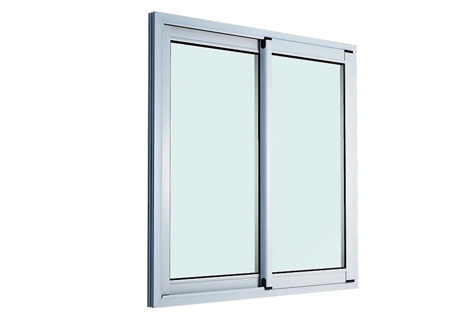 Fenêtre 2 vantaux coulissante double vitrage en aluminium blanc l.103 x H.127 cm-GoodHome Clearance