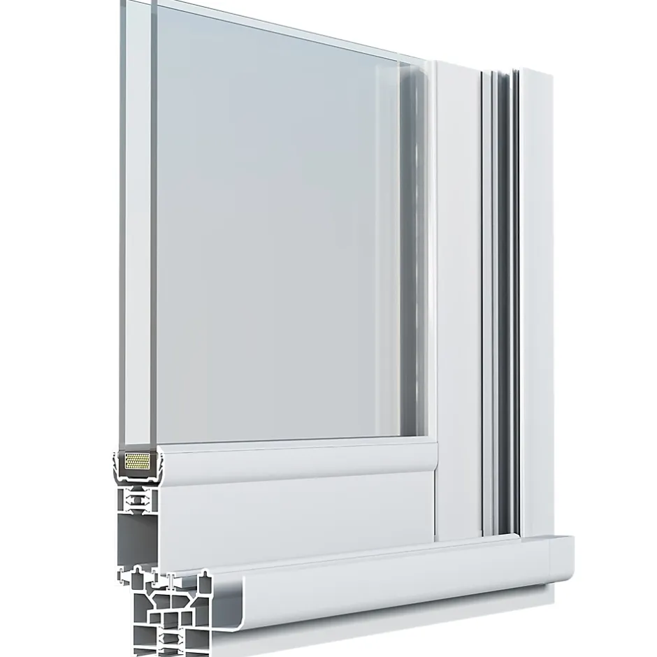 Fenêtre 2 vantaux coulissante double vitrage en aluminium blanc l.103 x H.127 cm-GoodHome Clearance