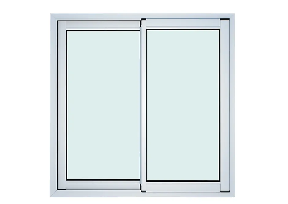 GoodHome Fenêtre 2 vantaux coulissante double vitrage en aluminium blanc l.103 x H.102 cm