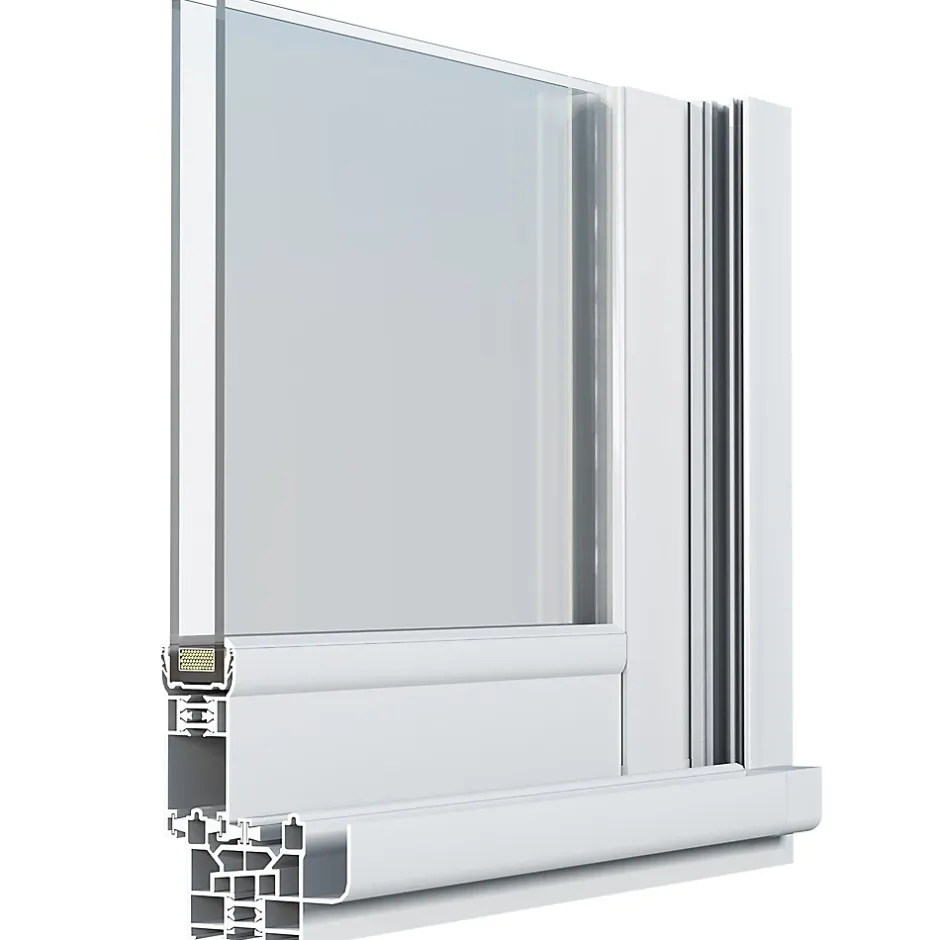 GoodHome Fenêtre 2 vantaux coulissante double vitrage en aluminium blanc l.103 x H.102 cm