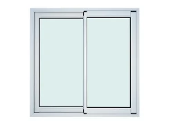 GoodHome Fenêtre 2 vantaux coulissante double vitrage en aluminium blanc l.103 x H.117 cm