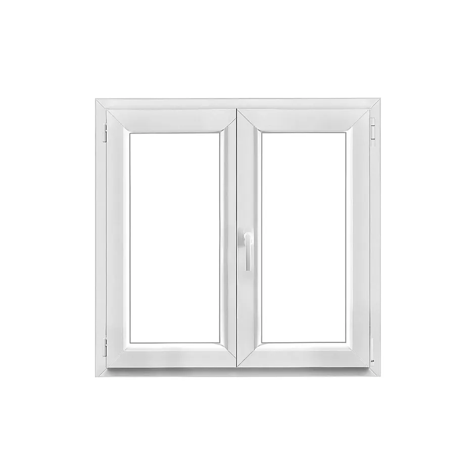 GoodHome Fenêtre 2 vantaux oscillo-battante, tirant droit double vitrage en PVC blanc l.105 x H.98 cm