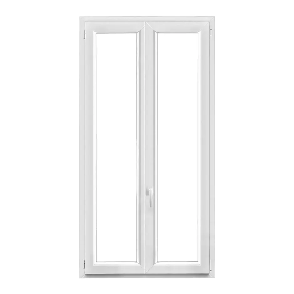 Fenêtre 2 vantaux oscillo-battante, tirant droit double vitrage en PVC blanc l.105 x H.188 cm-GoodHome Sale