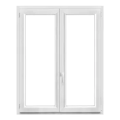 GoodHome Fenêtre 2 vantaux oscillo-battante, tirant droit double vitrage en PVC blanc l.125 x H.148 cm