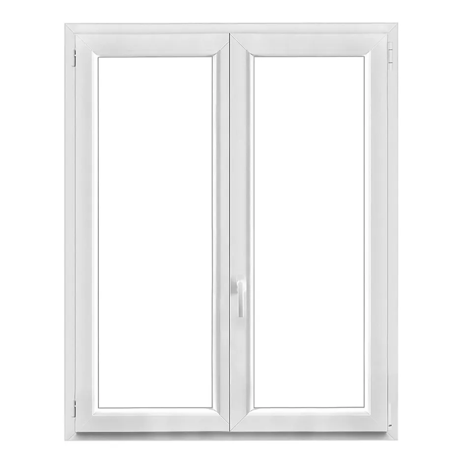 GoodHome Fenêtre 2 vantaux oscillo-battante, tirant droit double vitrage en PVC blanc l.125 x H.148 cm