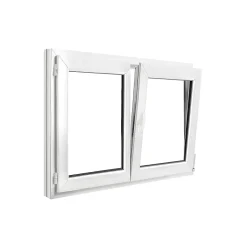 Fenêtre 2 vantaux oscillo-battante, tirant droit double vitrage en PVC blanc l.125 x H.98 cm-GoodHome Online