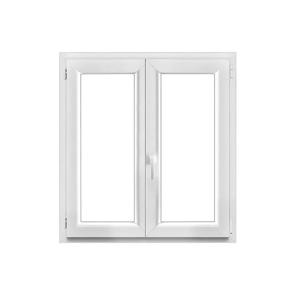 GoodHome Fenêtre 2 vantaux oscillo-battante, tirant droit double vitrage en PVC blanc l.105 x H.108 cm
