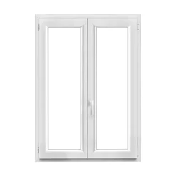 GoodHome Fenêtre 2 vantaux oscillo-battante, tirant droit double vitrage en PVC blanc l.105 x H.138 cm