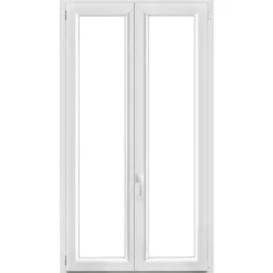 Fenêtre 2 vantaux oscillo-battante, tirant droit double vitrage en PVC blanc l.105 x H.178 cm-GoodHome Discount