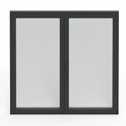 Fenêtre 2 vantaux oscillo-battante, tirant droit double vitrage en aluminium gris l.103 x H.127 cm-GoodHome Outlet