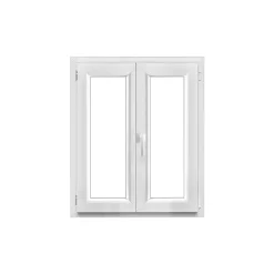 GoodHome Fenêtre 2 vantaux oscillo-battante, tirant droit double vitrage en PVC blanc l.85 x H.98 cm