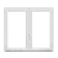 Fenêtre 2 vantaux oscillo-battante, tirant droit double vitrage en PVC blanc l.85 x H.78 cm-GoodHome New
