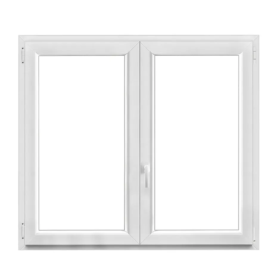 Fenêtre 2 vantaux oscillo-battante, tirant droit double vitrage en PVC blanc l.85 x H.78 cm-GoodHome New