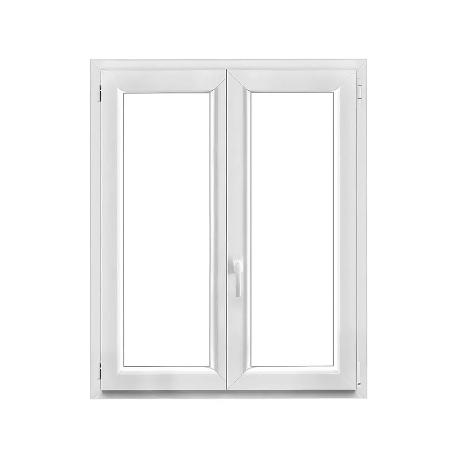 GoodHome Fenêtre 2 vantaux oscillo-battante, tirant droit double vitrage en PVC blanc l.105 x H.128 cm