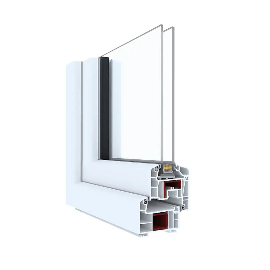 GoodHome Fenêtre 2 vantaux oscillo-battante, tirant droit double vitrage en PVC blanc l.105 x H.128 cm