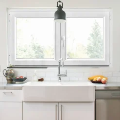 GoodHome Fenêtre 2 vantaux oscillo-battante, tirant droit double vitrage en PVC blanc l.145 x H.78 cm