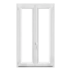 Fenêtre 2 vantaux oscillo-battante, tirant droit double vitrage en PVC blanc l.95 x H.148 cm-GoodHome