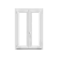 Fenêtre 2 vantaux oscillo-battante, tirant droit double vitrage en PVC blanc l.85 x H.118 cm-GoodHome Sale