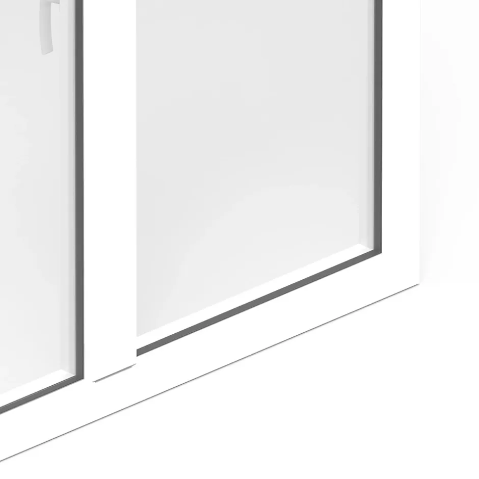 GoodHome Fenêtre 2 vantaux oscillo-battante, tirant droit double vitrage en aluminium blanc l.103 x H.97 cm