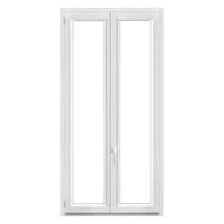 Fenêtre 2 vantaux oscillo-battante, tirant droit double vitrage en PVC blanc l.105 x H.198 cm-GoodHome Discount