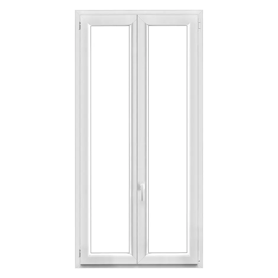 Fenêtre 2 vantaux oscillo-battante, tirant droit double vitrage en PVC blanc l.105 x H.198 cm-GoodHome Discount
