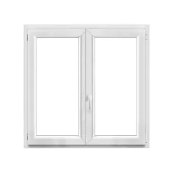 GoodHome Fenêtre 2 vantaux oscillo-battante, tirant droit double vitrage en PVC blanc l.125 x H.118 cm