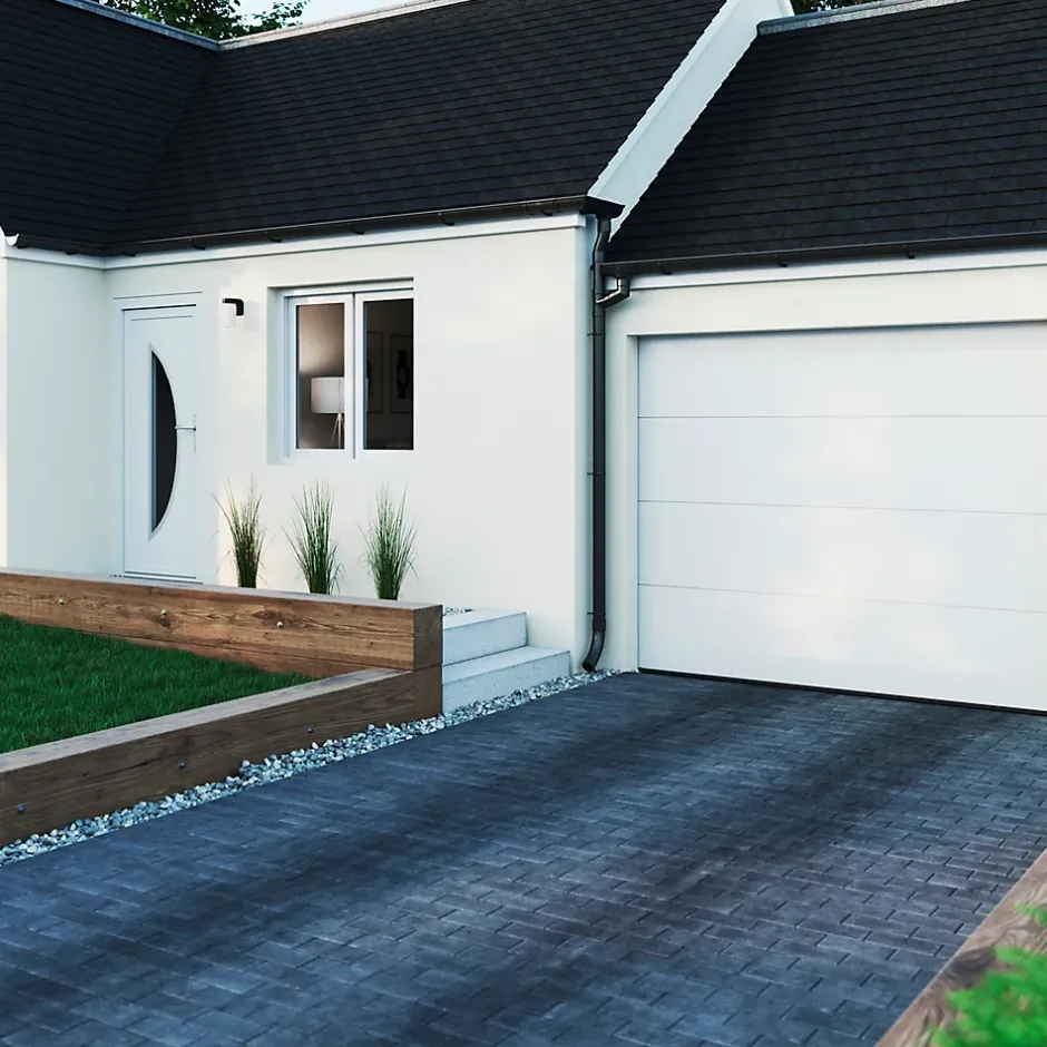 GoodHome Fenêtre 2 vantaux oscillo-battante, tirant droit double vitrage en PVC blanc l.145 x H.118 cm