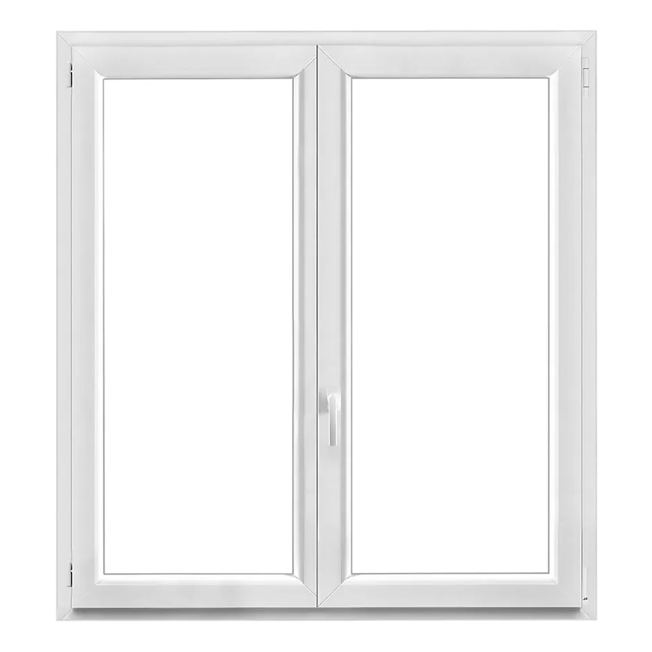 Fenêtre 2 vantaux oscillo-battante, tirant droit double vitrage en PVC blanc l.145 x H.148 cm-GoodHome Clearance