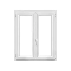 Fenêtre 2 vantaux oscillo-battante, tirant droit double vitrage en PVC blanc l.105 x H.118 cm-GoodHome Discount
