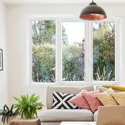 GoodHome Fenêtre 3 vantaux oscillo-battant double vitrage en PVC blanc l.185 x H.138 cm