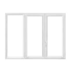 GoodHome Fenêtre 3 vantaux oscillo-battant double vitrage en PVC blanc l.185 x H.138 cm